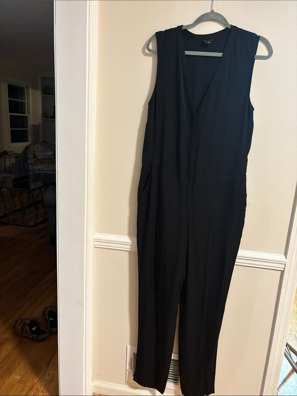Theory Black Silk Sleeveless V-Neck Jumpsuit 6